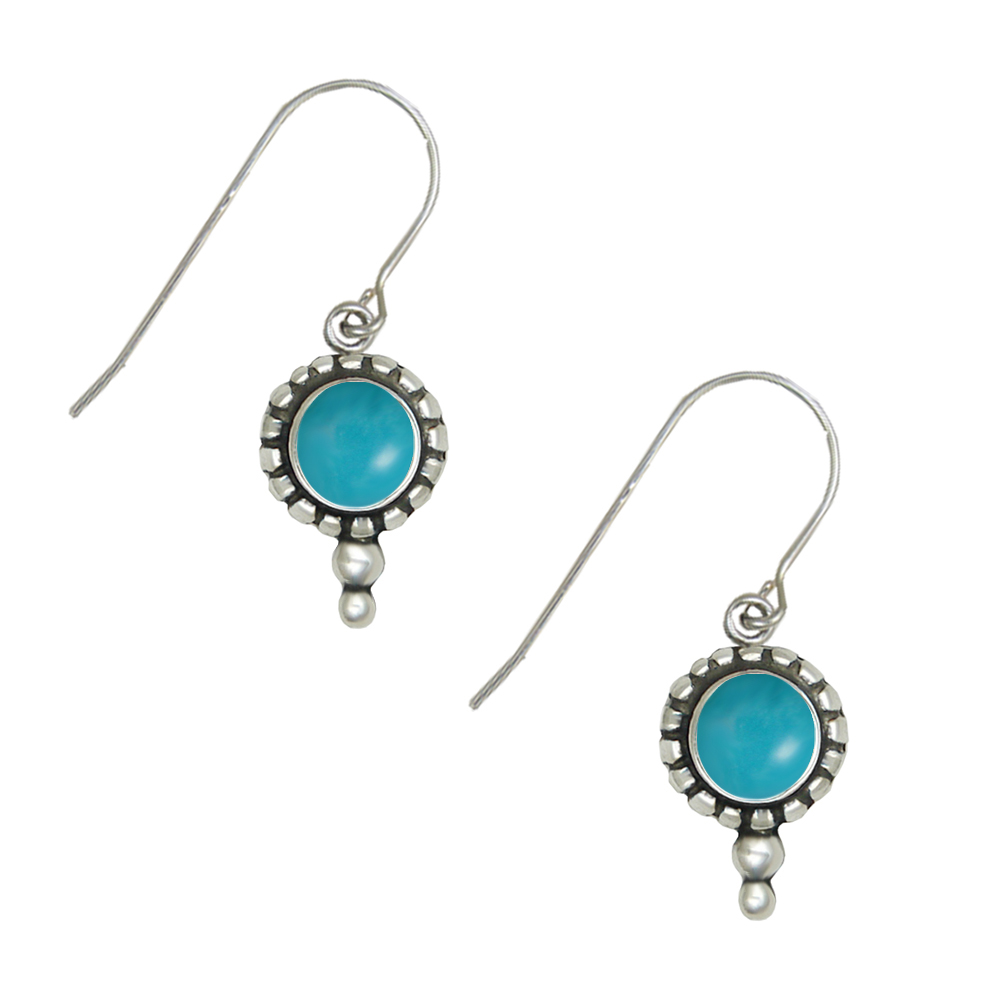 Sterling Silver Little Turquoise Gemstone Drop Dangle Earrings